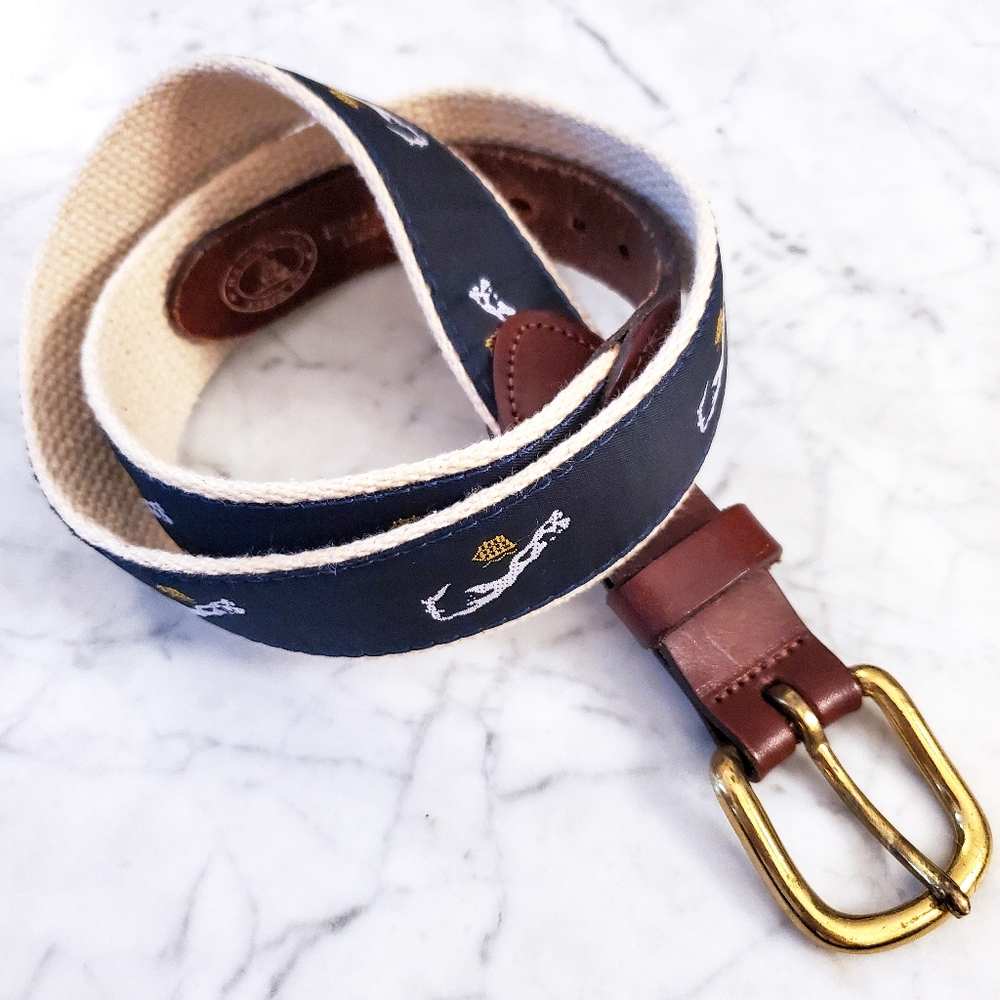 Bermuda "braided belt" with Emroidered, Nautical overlay